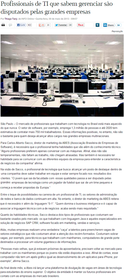 Profissionais de TI que sabem gerenciar são disputados