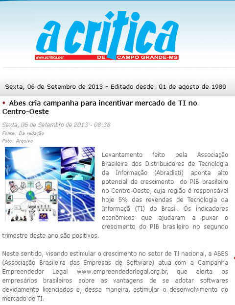 Abes cria campanha para incentivar mercado de TI no Centro-Oeste