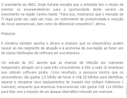 Abes cria campanha para incentivar mercado de TI no Centro-Oeste