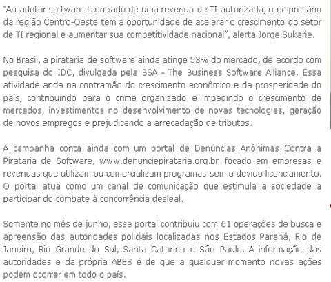 Abes cria campanha para incentivar mercado de TI no Centro-Oeste