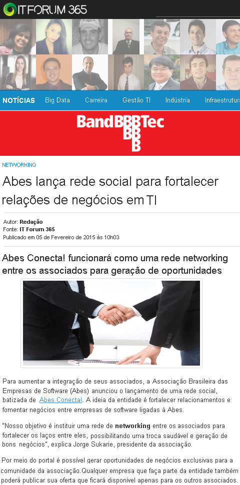 Abes lança rede social para fortalecer relações de negócios em TI  