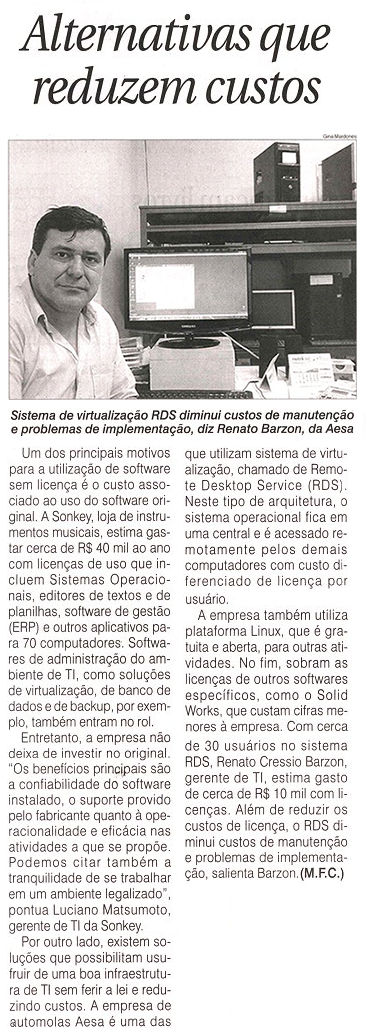 Alternativas que reduzem custos