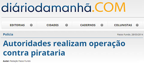 Autoridades realizam operação contra pirataria  