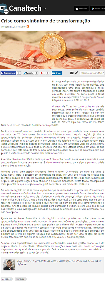 Crise como sinônimo de transformação