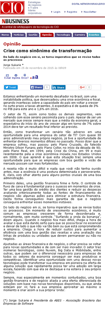 Crise como sinônimo de transformação