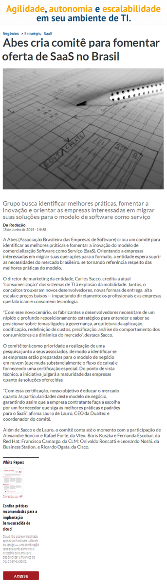 Abes cria comitê para fomentar oferta de SaaS no Brasil