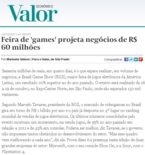 Feira de ´games` projeta negócios de R$ 60 milhões