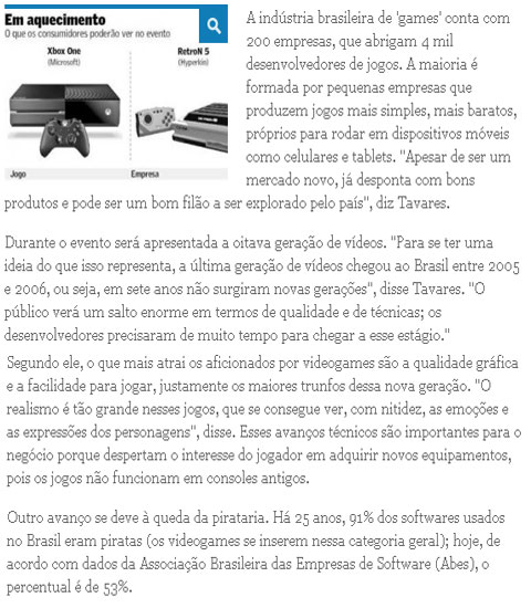 Feira de ´games` projeta negócios de R$ 60 milhões