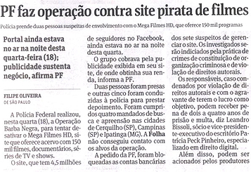 PF faz operação contra site pirata de filmes