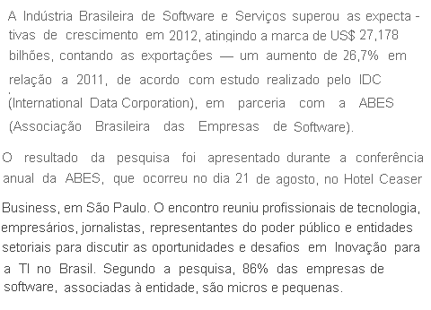 TI brasileira terá maior taxa de crescimento do mundo   