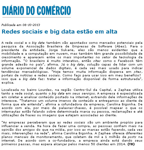 Redes sociais e big data estão em alta