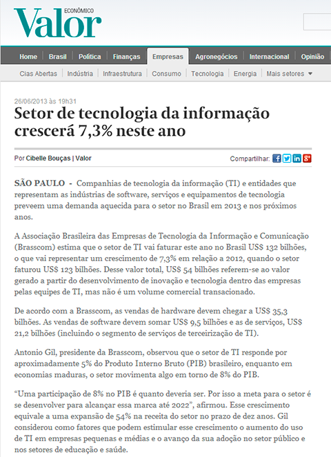 Setor de Tecnologia de Informação crescerá 7,3% este ano
