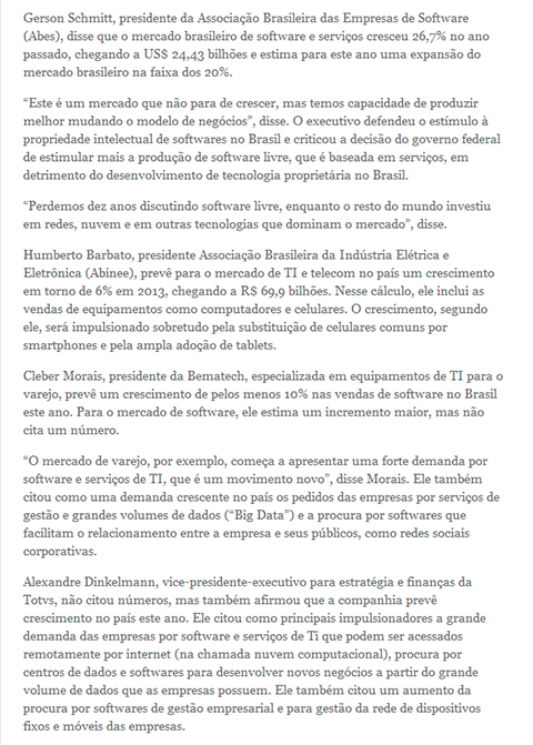 Setor de Tecnologia de Informação crescerá 7,3% este ano