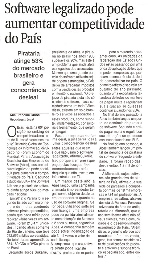 Software legalizado pode aumentar competitividade do país