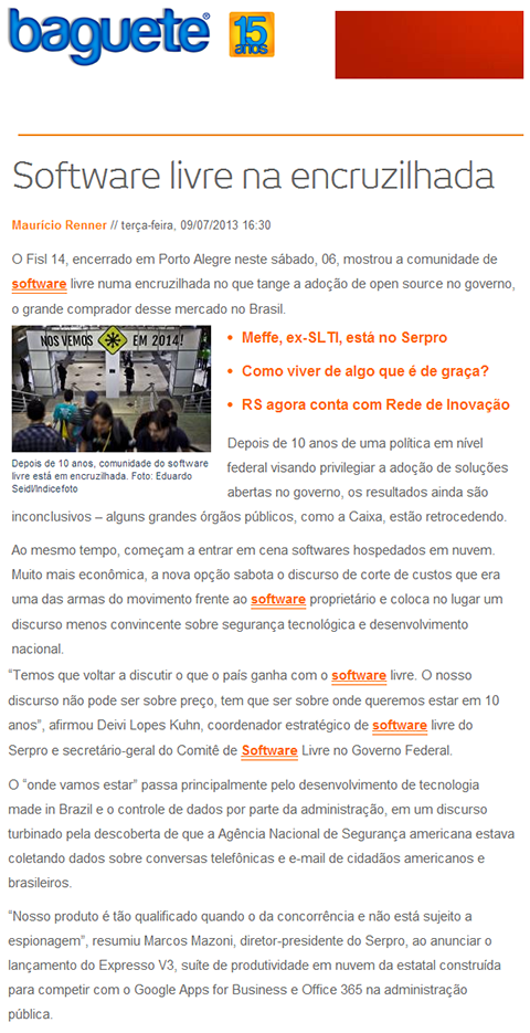 Software livre na encruzilhada