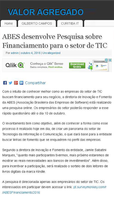 ABES desenvolve Pesquisa sobre Financiamento para o setor de TIC