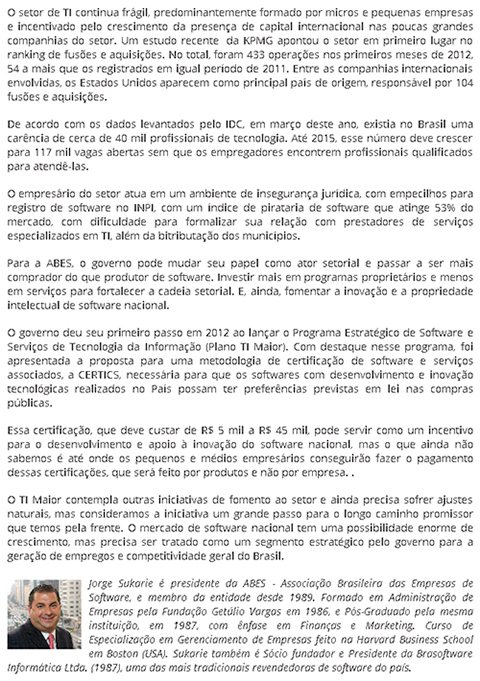 Mercado de software nacional pode se tornar um forte gerador de riqueza