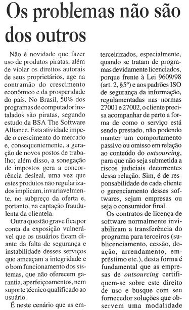 Os problemas não são dos outros
